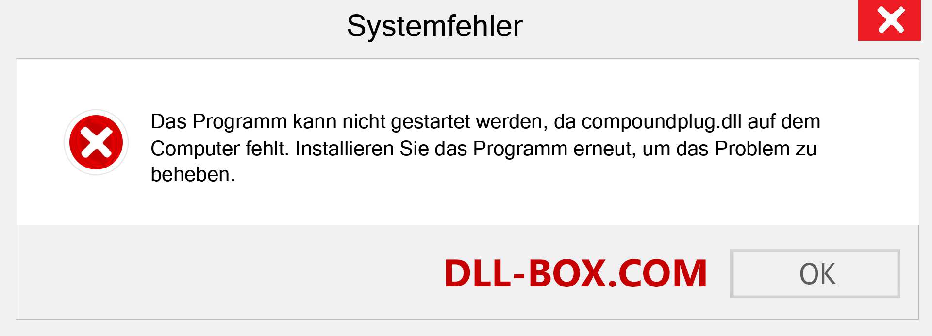 compoundplug.dll-Datei fehlt?. Download für Windows 7, 8, 10 - Fix compoundplug dll Missing Error unter Windows, Fotos, Bildern